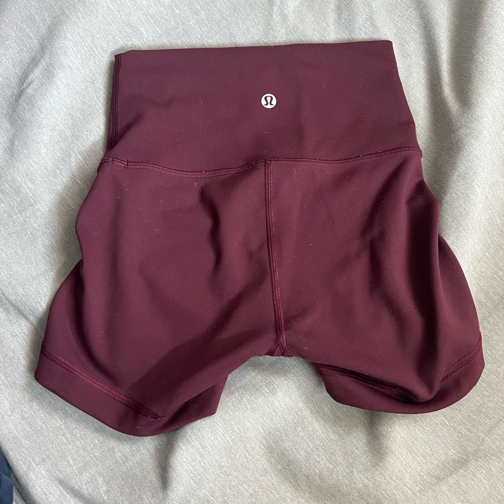 Lululemon Athletica Maroon Bike Shorts Soft Comfortable Fit